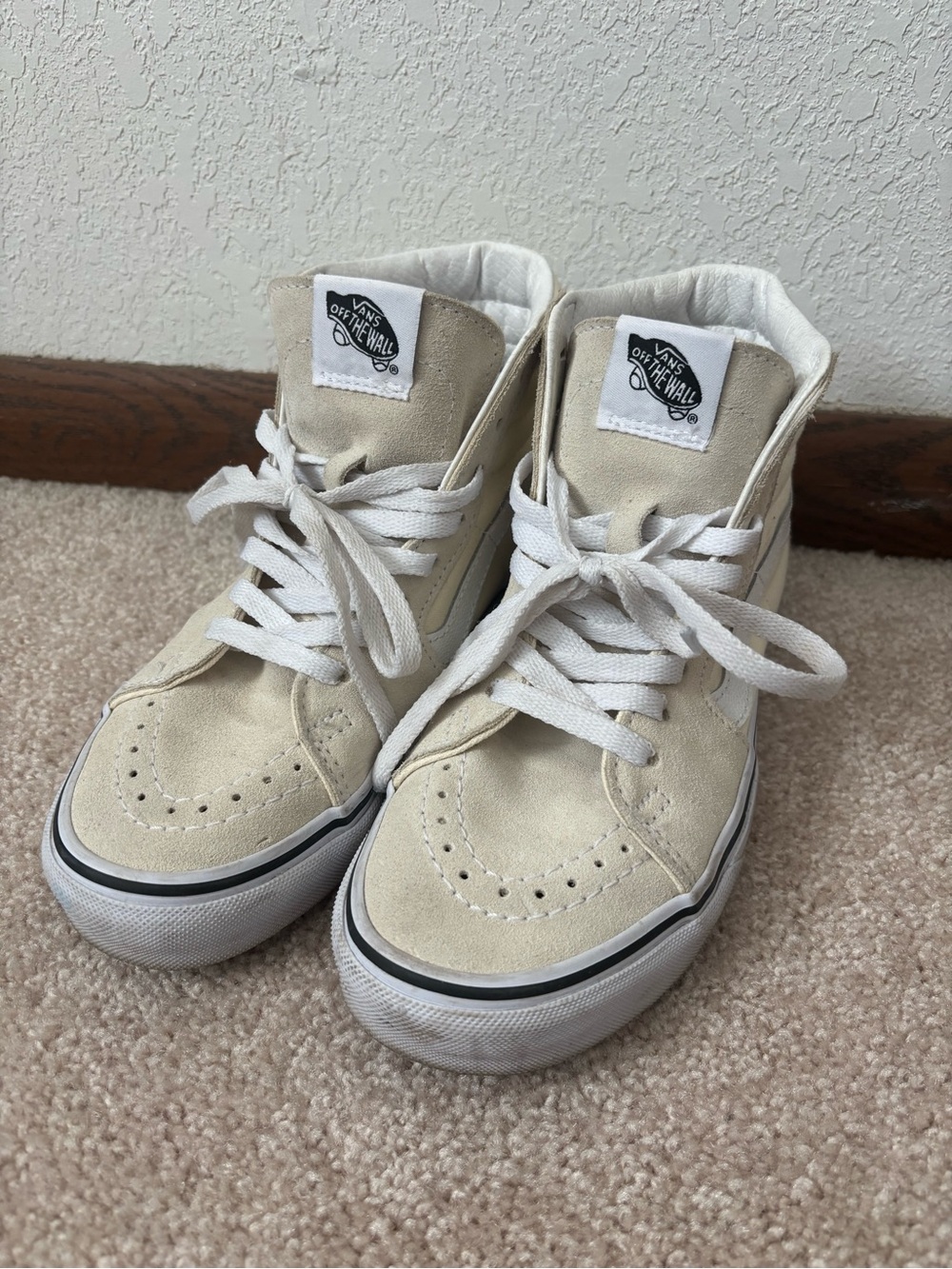 Vans high top cream 6.5 women's